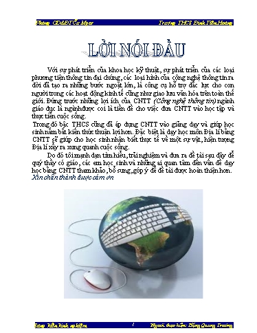Sáng kiến kinh nghiệm Sử dụng Công nghệ thông tin để hỗ trợ đắc lực cho việc dạy học môn Địa lí Lớp 6 trong nhà trường THCS có nhiều học sinh dân tộc