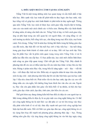 Sáng kiến kinh nghiệm Ứng dụng công nghệ thông tin vào dạy môn Tiếng Việt Lớp 1