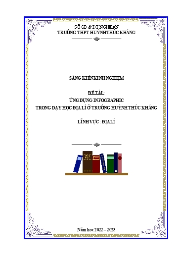 Sáng kiến kinh nghiệm Ứng dụng infographic trong dạy học Địa lí ở trường Huỳnh Thúc Kháng