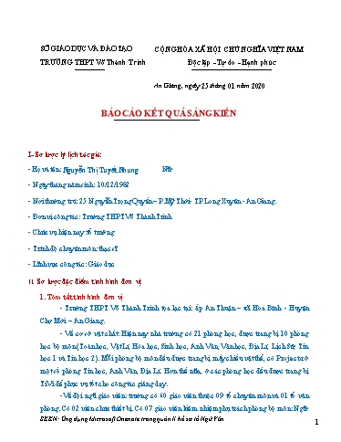 Sáng kiến kinh nghiệm Ứng dụng Microsoft Onenote trong quản lí hồ sơ tổ Ngữ Văn