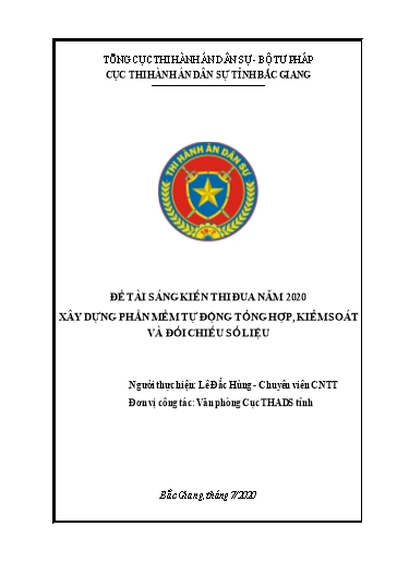 Sáng kiến kinh nghiệm Xây dựng phần mềm tổng hợp, kiểm soát và đối chiếu số liệu