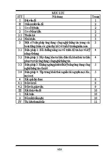 SKKN Một số kinh nghiệm trong việc Ứng dụng công nghệ thông tin trong các hoạt động chăm sóc giáo dục trẻ 5-6 tuổi ở trường Mầm Non