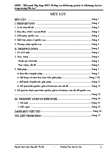 Sáng kiến kinh nghiệm Đẩy mạnh ứng dụng CNTT để nâng cao chất lượng quản lý và dạy học trong trường Tiểu học
