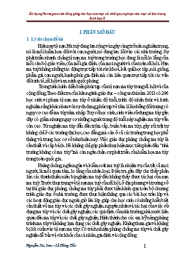 Sáng kiến kinh nghiệm Sử dụng PowerPoint để lồng ghép tác hại của một số chất gây nghiện vào một số bài học trong Sinh học 8