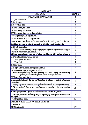 SKKN Một số biện pháp nâng cao hiệu quả ứng dụng CNTT trong các hoạt động giáo dục cho trẻ mẫu giáo 4 tuổi ở trường Mầm non